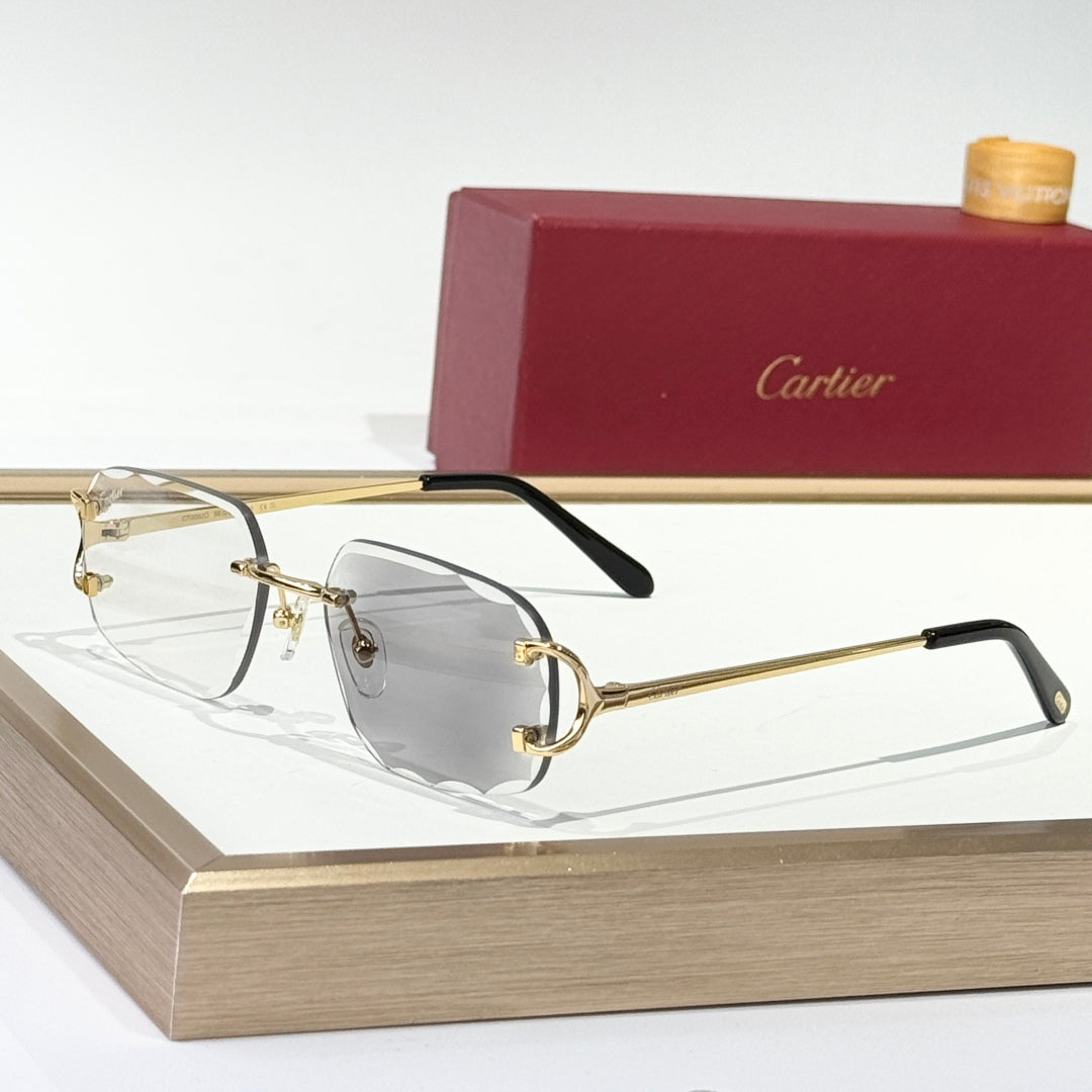 CARTIER PHOTOCHROMIC LENSES C DE SQUARE FRAME SUNGLASSES CT0093O IN METAL