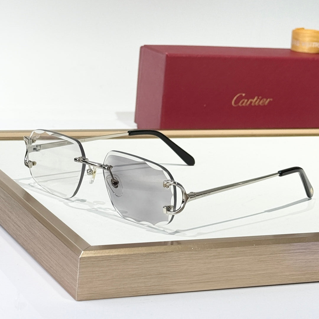 CARTIER PHOTOCHROMIC LENSES C DE SQUARE FRAME SUNGLASSES CT0093O IN METAL