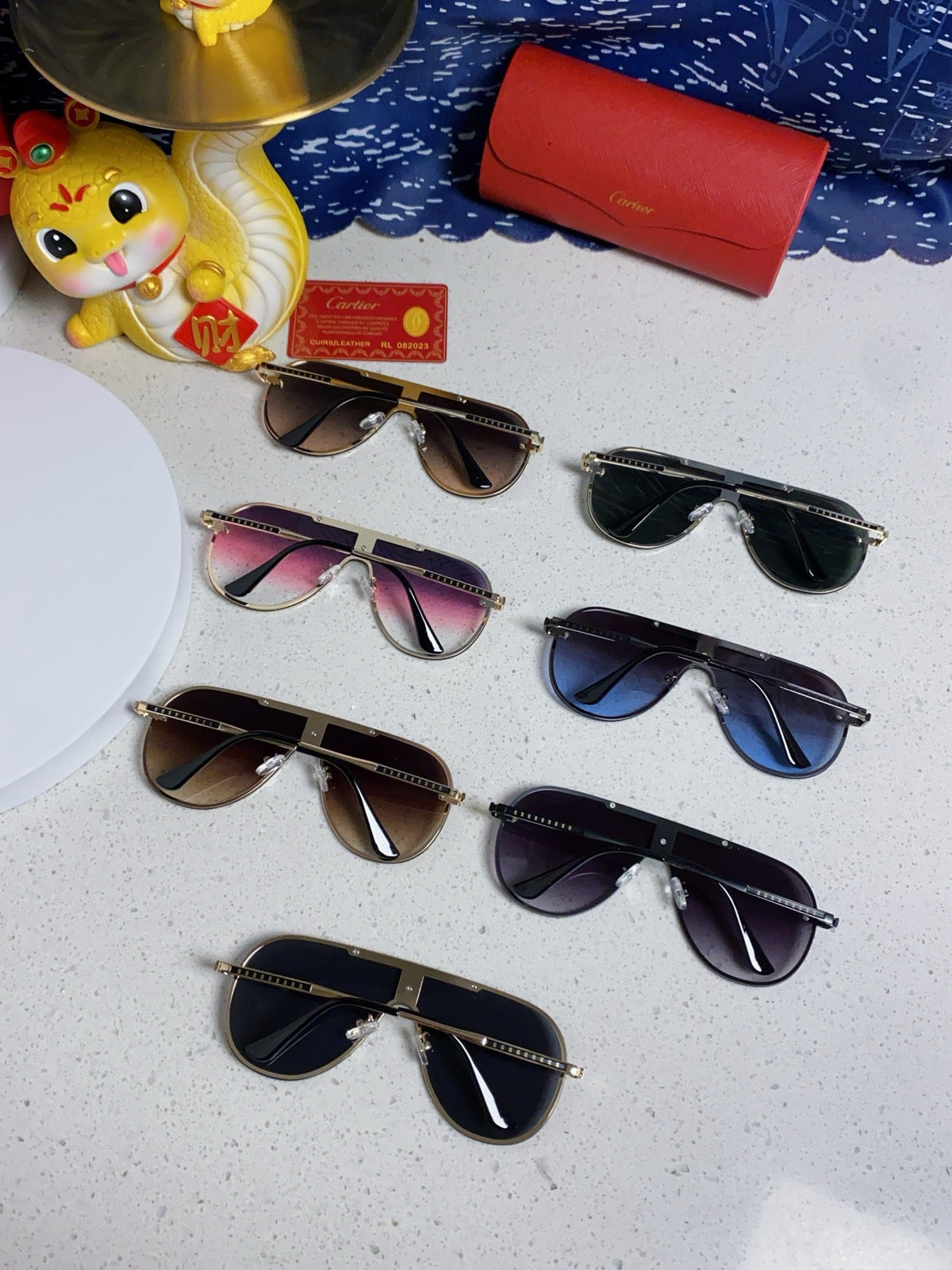CARTIER SIGNATURE AVIATOR FRAME SUNGLASSES  563238 IN METAL