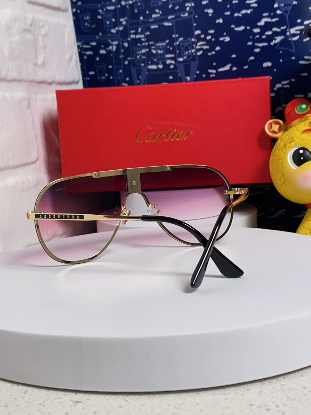 CARTIER SIGNATURE AVIATOR FRAME SUNGLASSES  563238 IN METAL