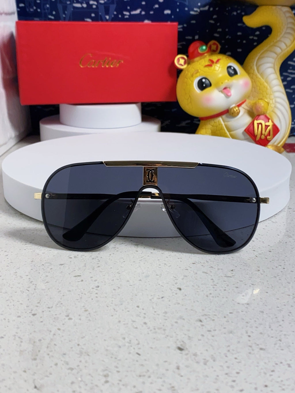 CARTIER SIGNATURE AVIATOR FRAME SUNGLASSES  563238 IN METAL